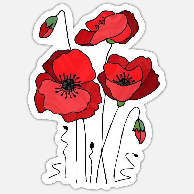 Blumen - Sticker taille S (10 x 10 cm) - blanc mat