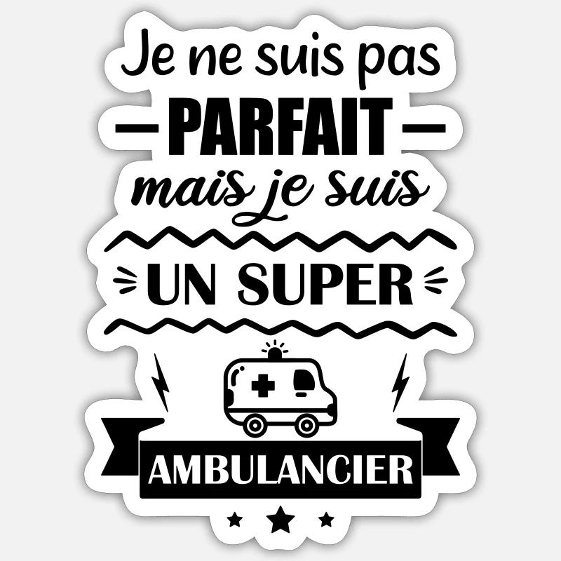 Super Notfall-Krankenwagen - Sticker Größe S (10 x 10 cm) - Mattweiß