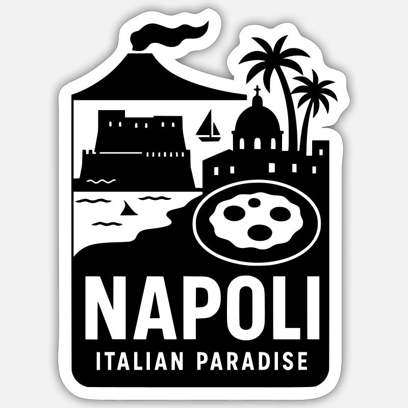 Naples Napoli - Sticker size S (10 x 10 cm) - white matte