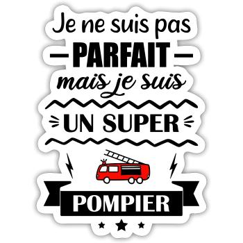 Super Firefighter Fire Hero Feuerwehrauto - Sticker Größe S (10 x 10 cm) - Mattweiß - Vorne