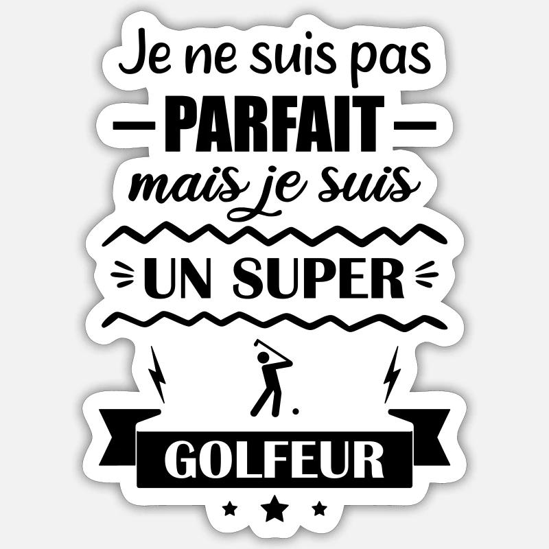 Super Golfeur Passion Green Golf  Sticker taille S (10 x 10 cm)