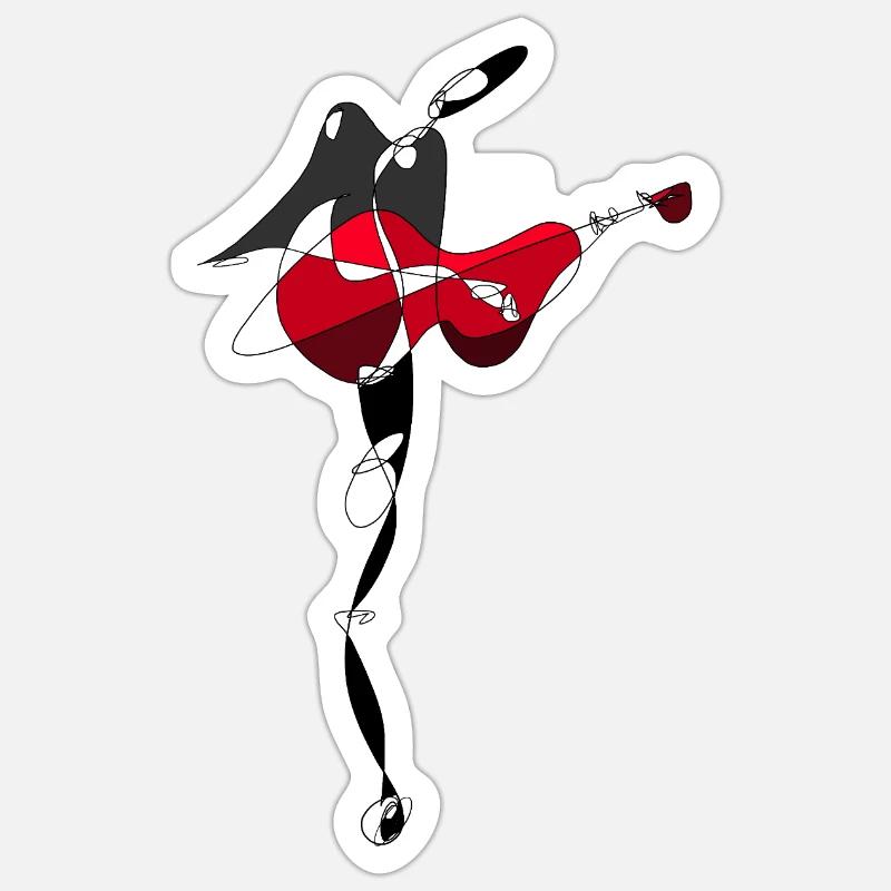 guitariste Sticker taille S (10 x 10 cm)