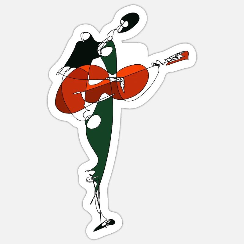 Guitariste Sticker taille S (10 x 10 cm)