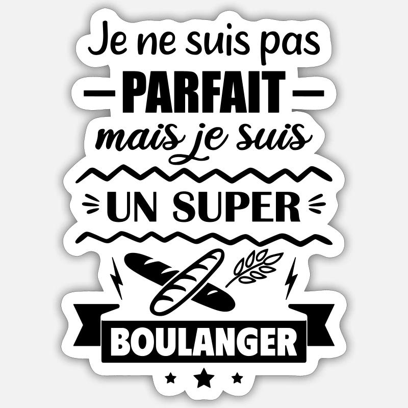 Nicht perfekt, aber toller Bäcker - Sticker Größe S (10 x 10 cm) - Mattweiß