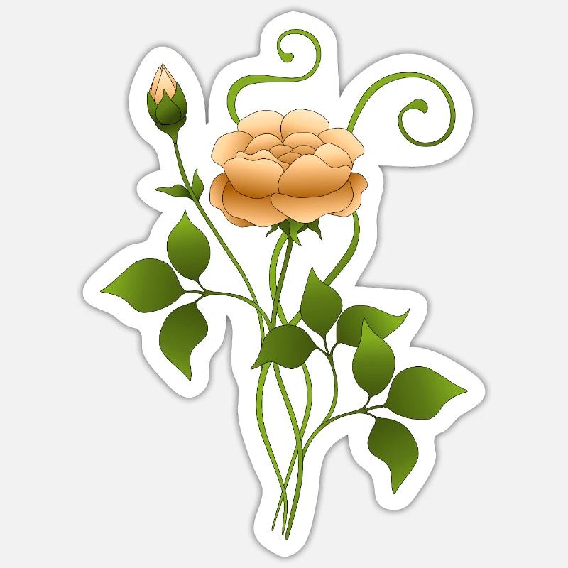 Blume - Sticker Größe S (10 x 10 cm) - Mattweiß