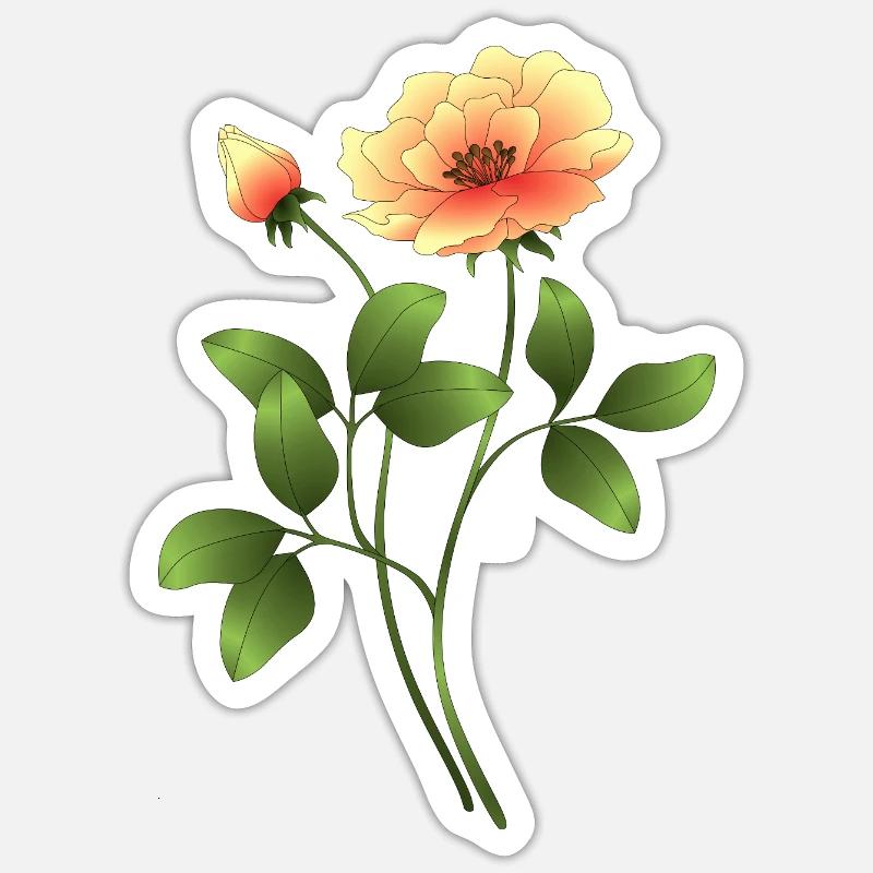 Fleur - Sticker taille S (10 x 10 cm) - blanc mat
