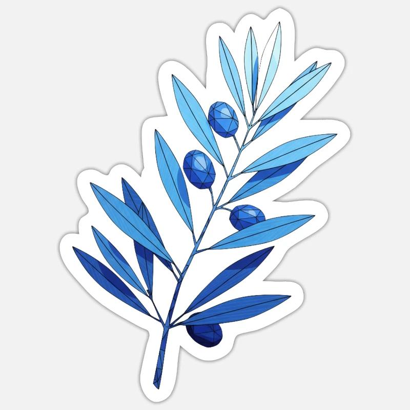 Branch | Blue leaf branches with blueberries Sticker size S (10 x 10 cm)