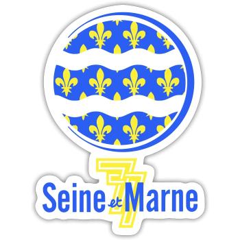 Logo Seine et Marne 77 - Sticker size S (10 x 10 cm) - white matte - Front
