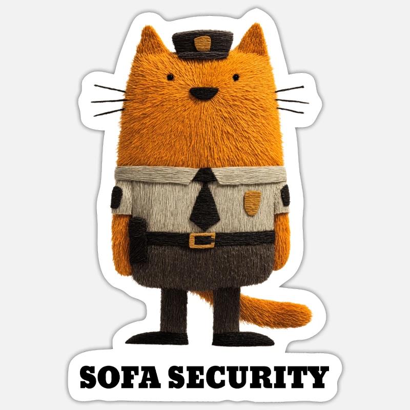 Cat in Security Look - Sofa Security Sticker size S (10 x 10 cm)