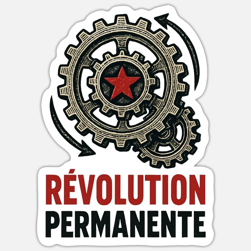 Permanent revolution - Sticker size S (10 x 10 cm) - white matte