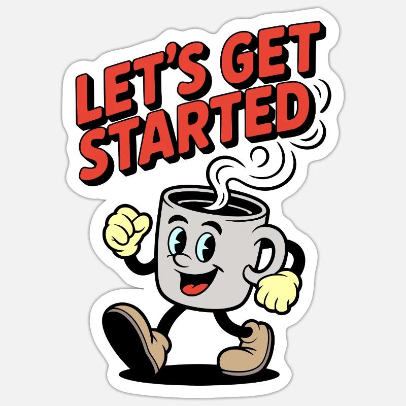 C’est parti pour Tassenheld - Sticker taille S (10 x 10 cm) - blanc mat