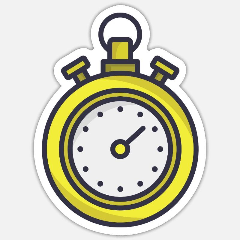 Chronomètre - Sticker taille S (10 x 10 cm) - blanc mat