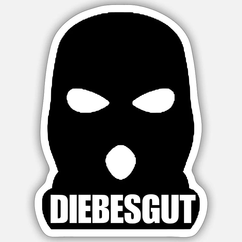 DIEBESGUT_LOGO - Sticker Größe S (10 x 10 cm) - Mattweiß