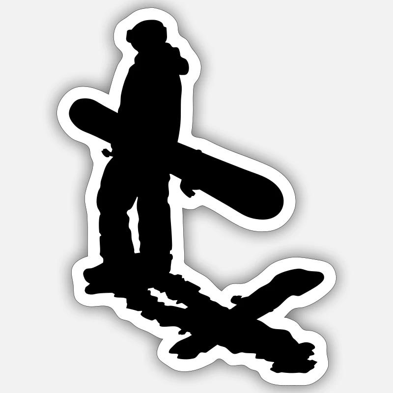 Planche à neige - Sticker taille S (10 x 10 cm) - blanc mat