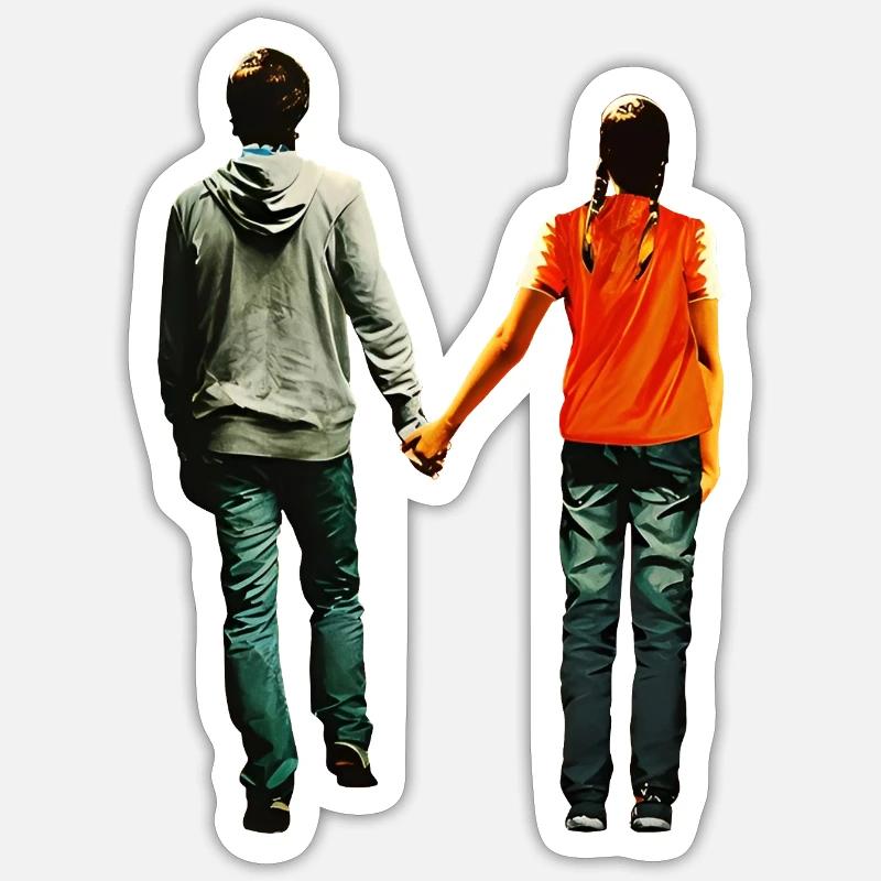 Love - Graphique You Complete Me - Sticker taille S (10 x 10 cm) - blanc mat