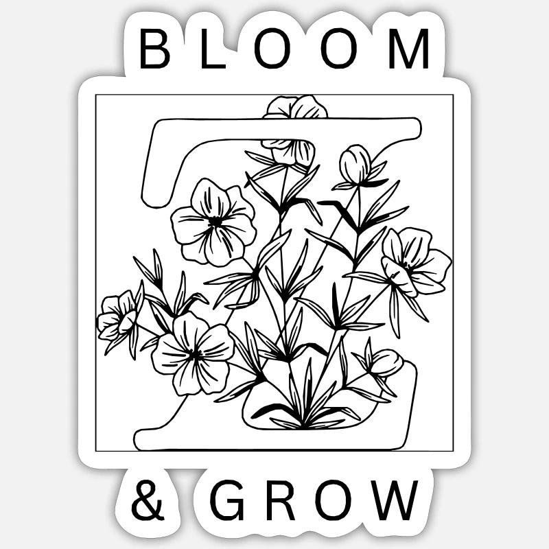 Bloom & Grow - Sticker size S (10 x 10 cm) - white matte