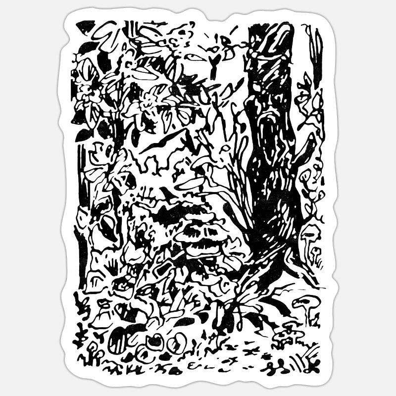 ENCHANTED FOREST - Sticker size S (10 x 10 cm) - white matte