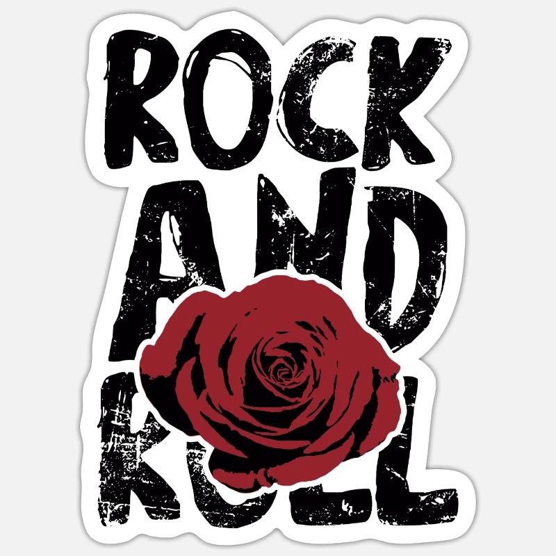 Rock 'n' Roll - Sticker Größe S (10 x 10 cm) - Mattweiß