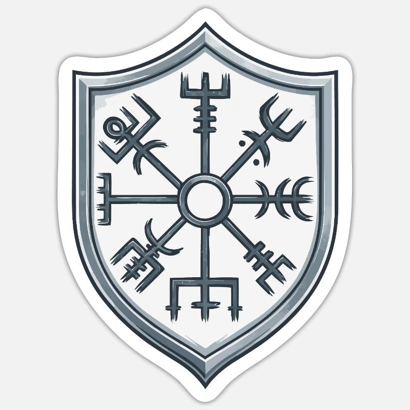 Vegvisir Shield Symbolism - Sticker size S (10 x 10 cm) - white matte
