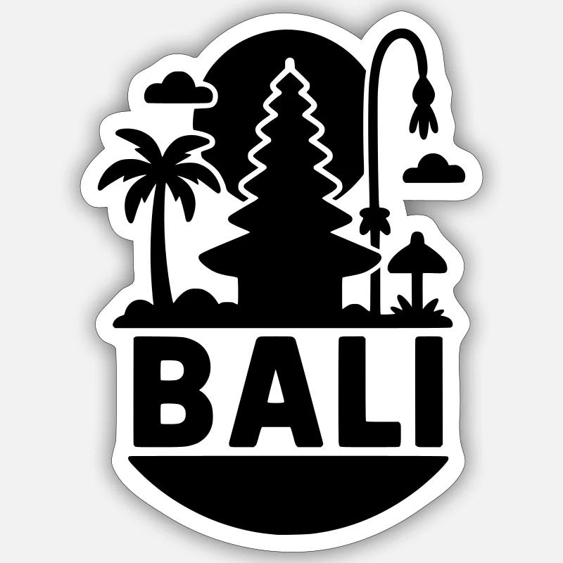Bali Silhouette - Sticker taille S (10 x 10 cm) - blanc mat