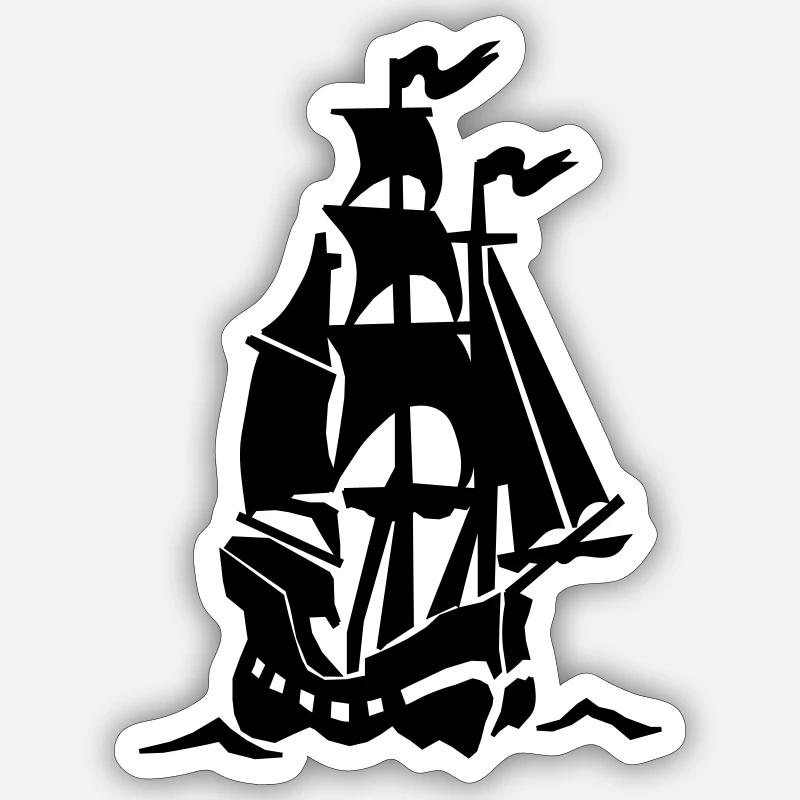 Schiff - Sticker Größe S (10 x 10 cm) - Mattweiß