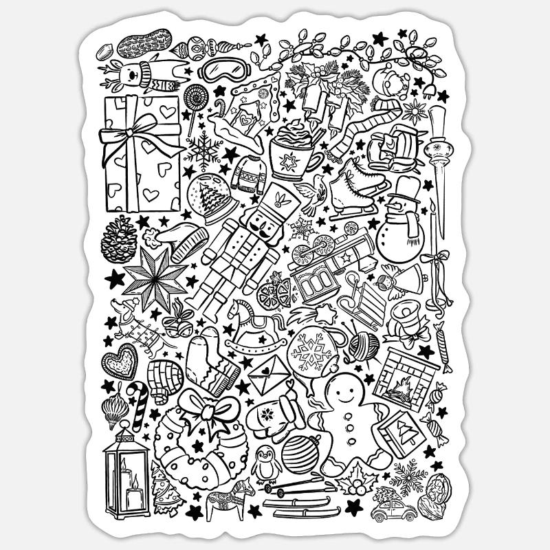 Agitation de Noël - Sticker taille S (10 x 10 cm) - blanc mat