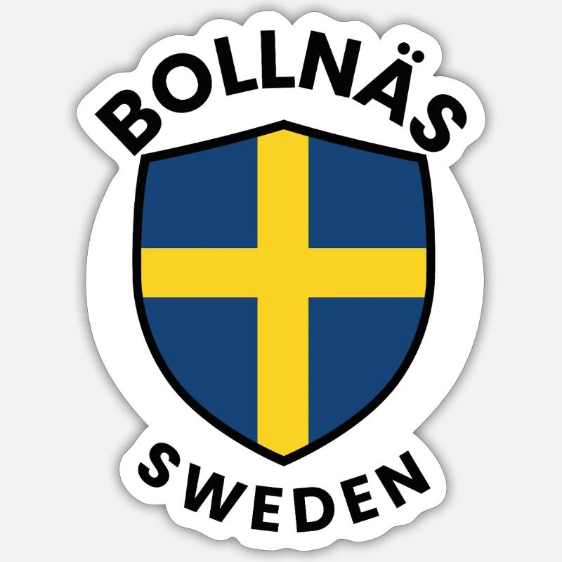Drapeau du Bouclier de Suède de Bollnäs Sticker taille S (10 x 10 cm)