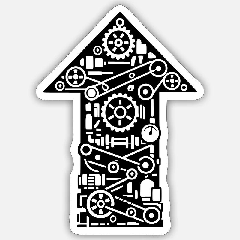 Pfeil Machine Technology - Sticker size S (10 x 10 cm) - white matte