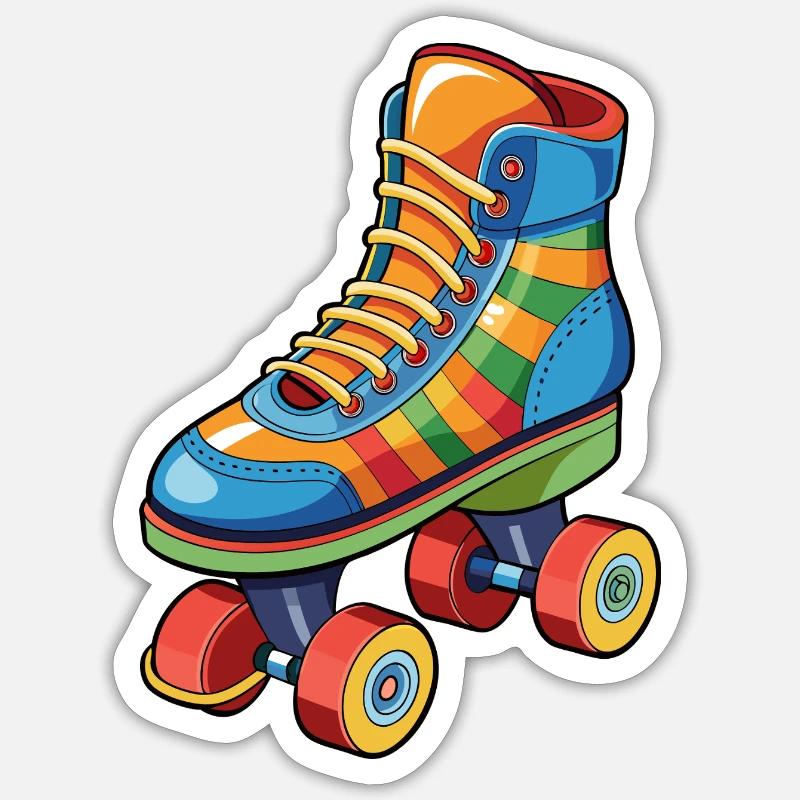 Roller skate - Sticker size S (10 x 10 cm) - white matte