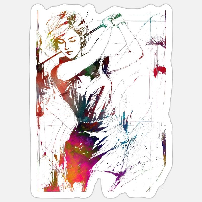 Golf player #golf - Sticker size S (10 x 10 cm) - white matte