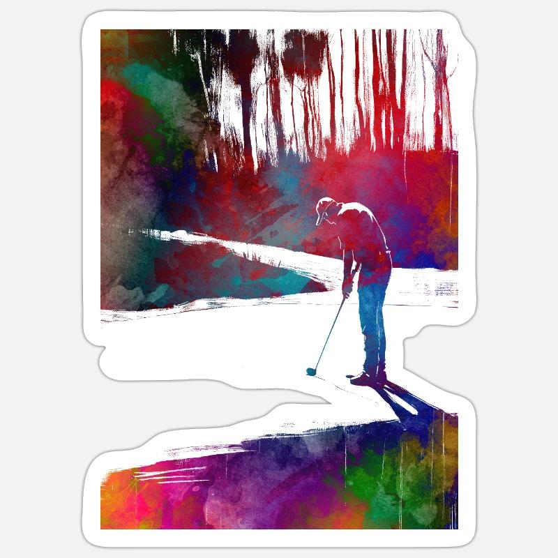 Golfspieler #golf - Sticker Größe S (10 x 10 cm) - Mattweiß