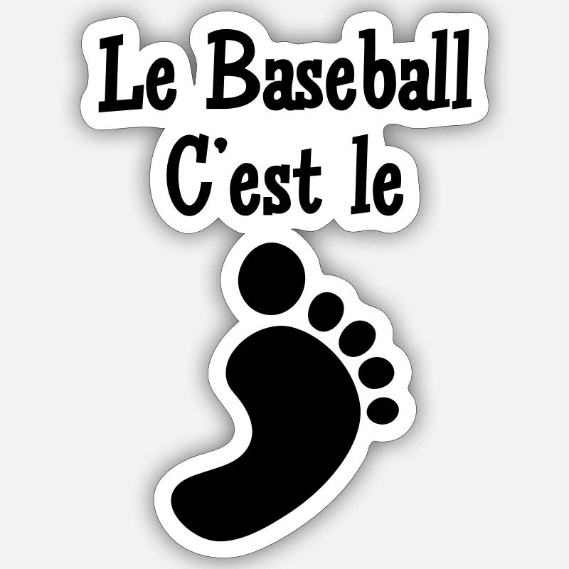 Le Baseball c’est le Pied - Sticker taille S (10 x 10 cm) - blanc mat
