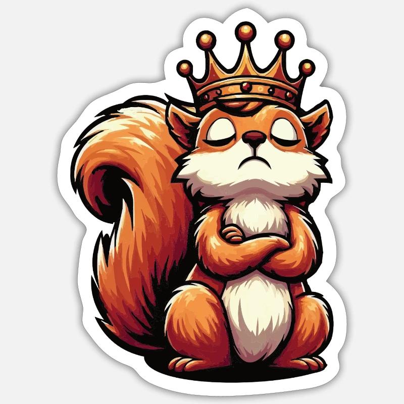 Eichhörnchen Eichhorn Eichhörnchenliebhaber Nager - Sticker Größe S (10 x 10 cm) - Mattweiß