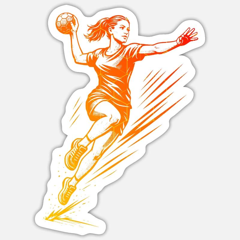 In a nutshell, women's handball - Sticker size S (10 x 10 cm) - white matte
