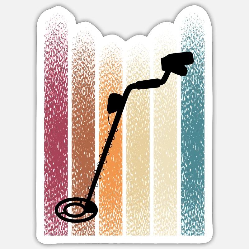 Retro_Schatzsucher - Sticker taille S (10 x 10 cm) - blanc mat