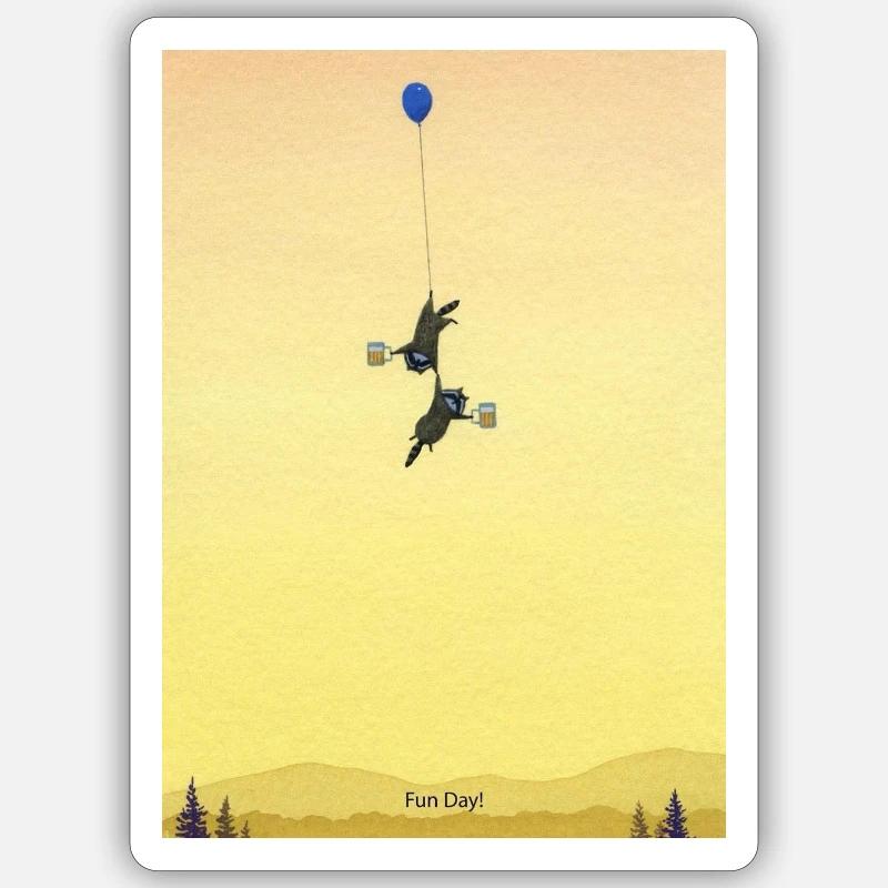 Floating Mice Adventure - Sticker size S (10 x 10 cm) - white matte