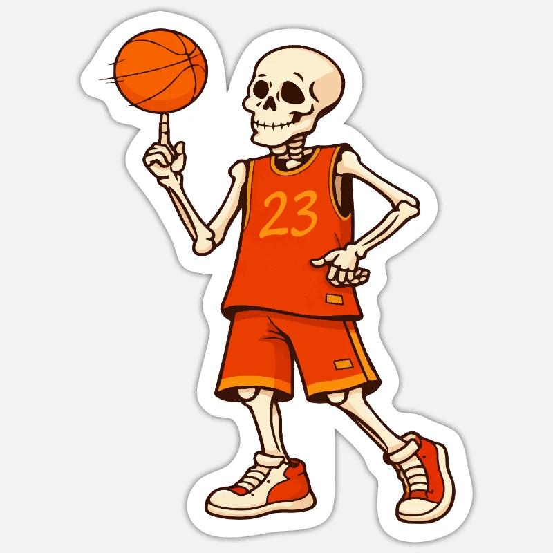 Skeleton Hoops 23 Sticker taille S (10 x 10 cm)