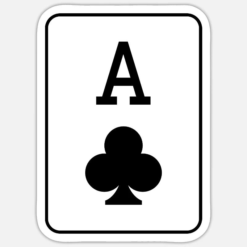 As de trèfle - Sticker taille S (10 x 10 cm) - blanc mat