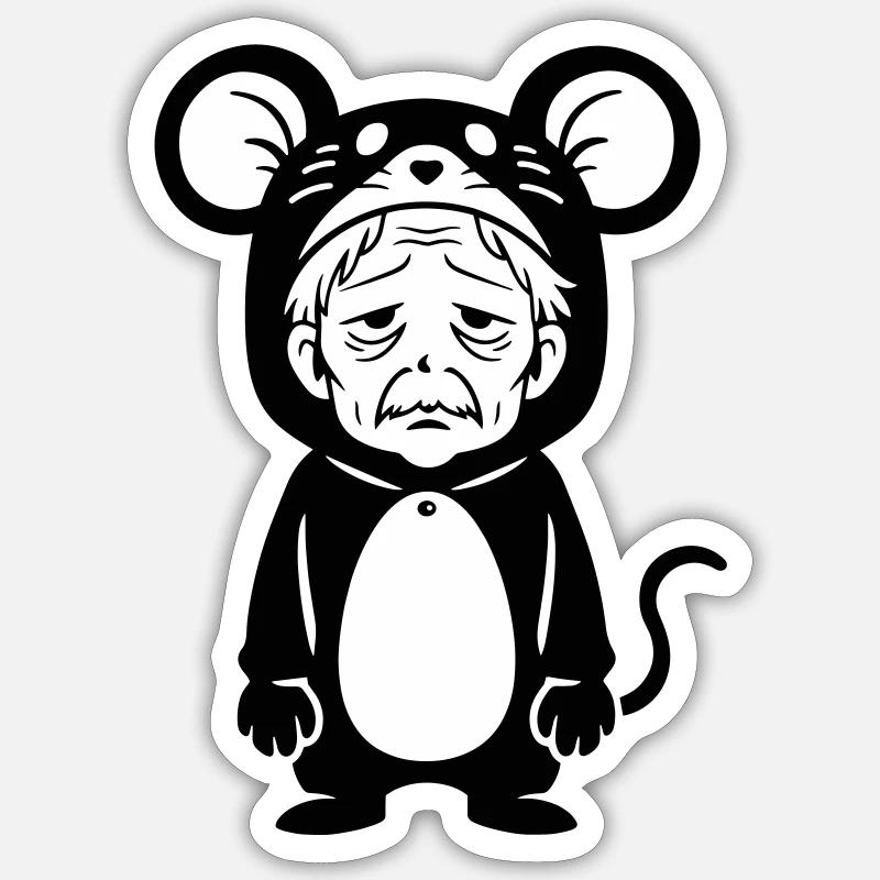Karnevalsmuffel Maus - Sticker taille S (10 x 10 cm) - blanc mat