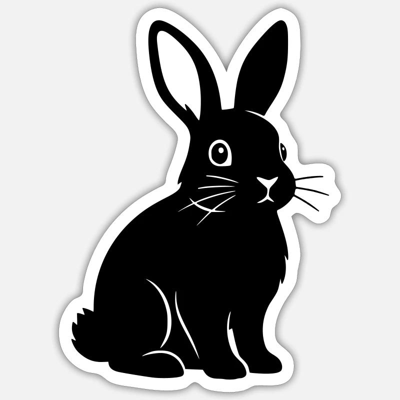 Bunny Rabbit Silhouette Black Vector Sticker size S (10 x 10 cm)