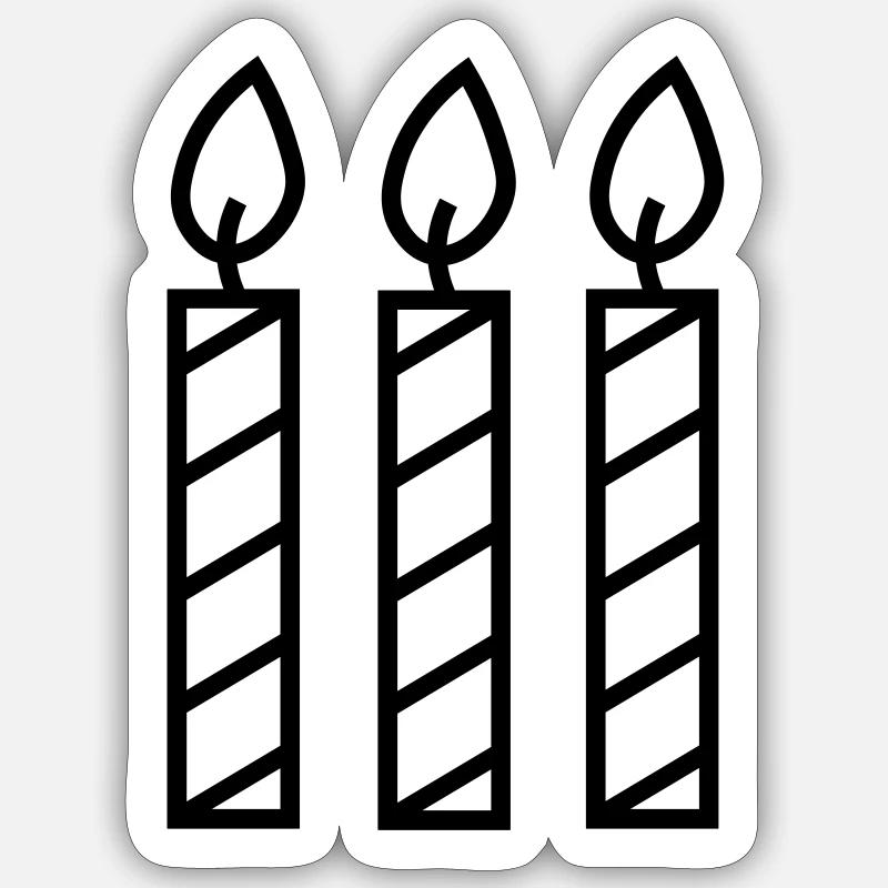 Drei_Kerzen_ohne_Text - Sticker taille S (10 x 10 cm) - blanc mat