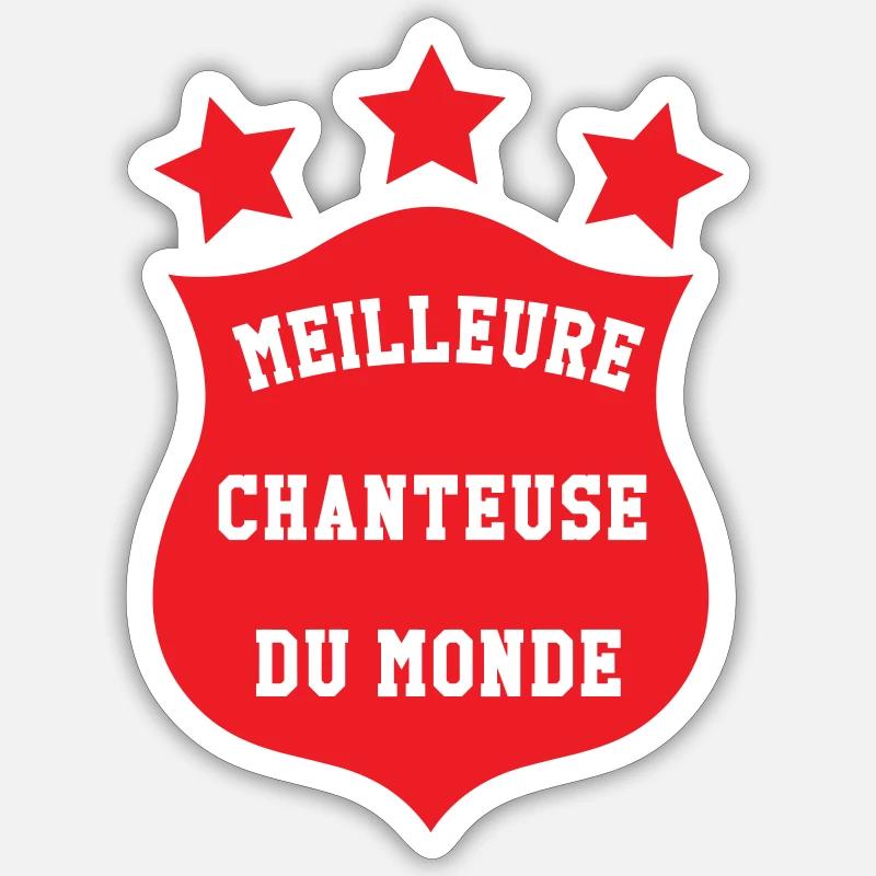 Meilleure chanteuse – talent voix exceptionnelle  - Sticker taille S (10 x 10 cm) - blanc mat