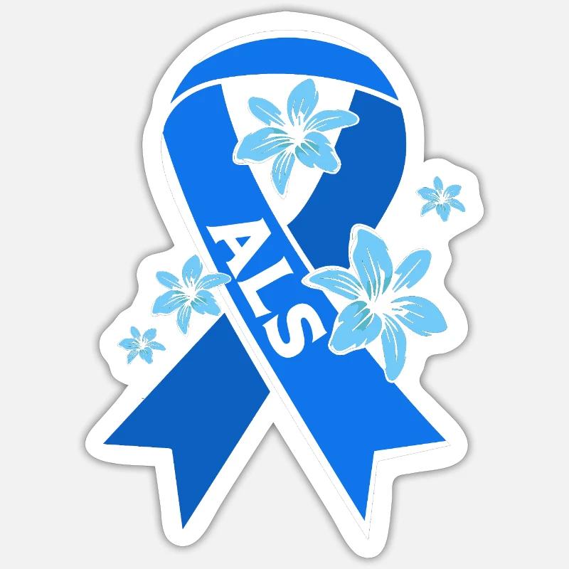 Maladie nerveuse SLA - Sticker taille S (10 x 10 cm) - blanc mat