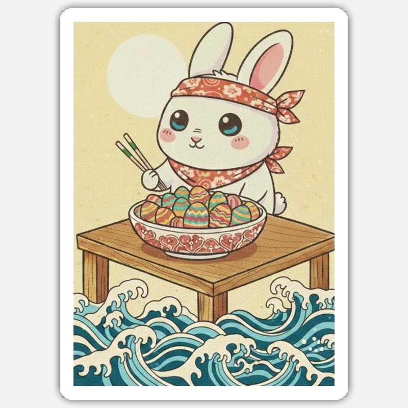 Kawaii Easter Bunny Sticker size S (10 x 10 cm)