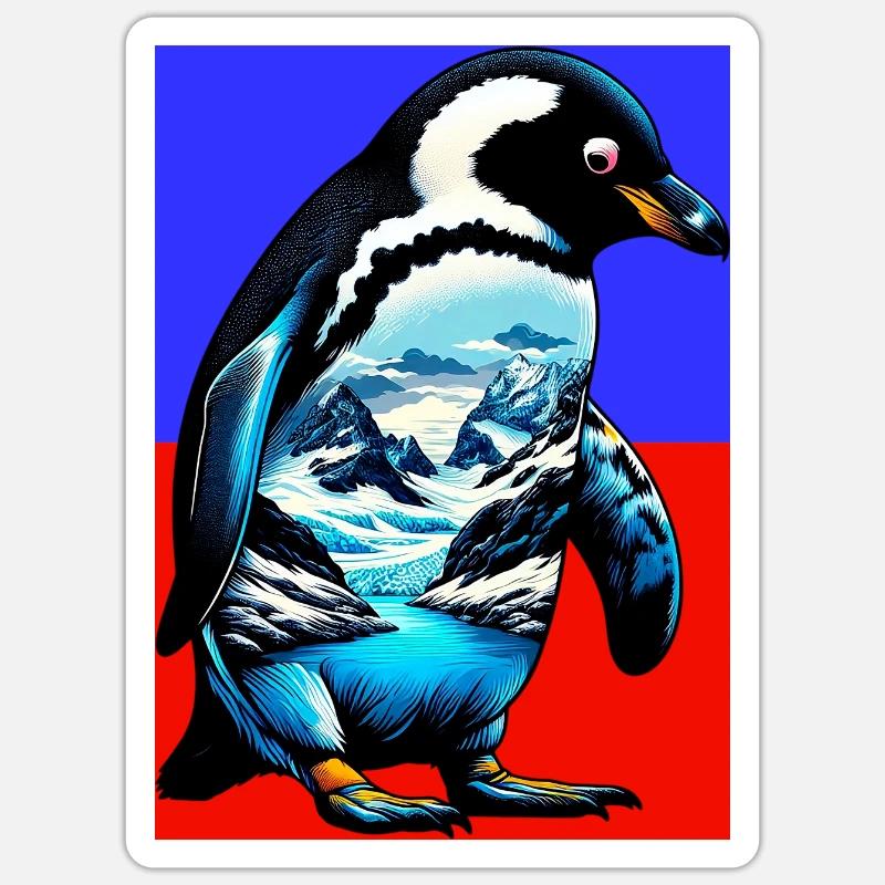 penguin - Sticker size S (10 x 10 cm) - white matte