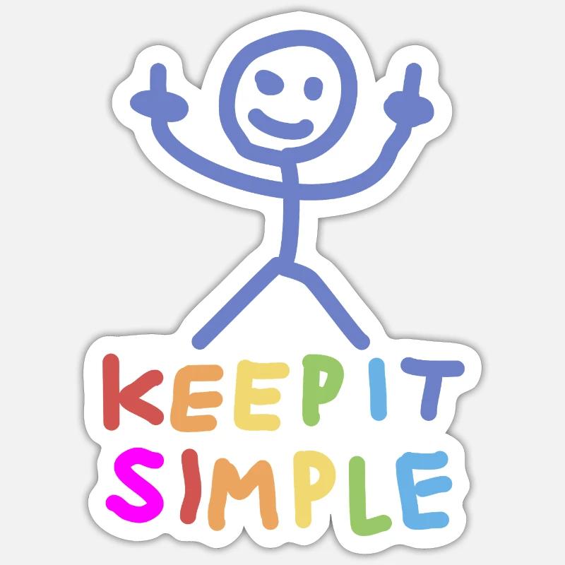Strichmännchen Mittelfinger - Sticker Größe S (10 x 10 cm) - Mattweiß