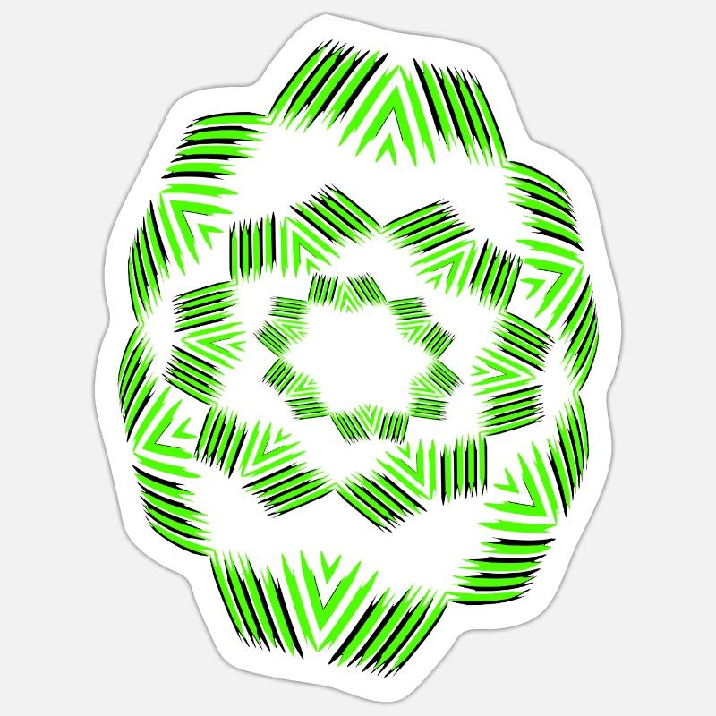 Neon Mandala Fächer Muster Sticker Größe S (10 x 10 cm)