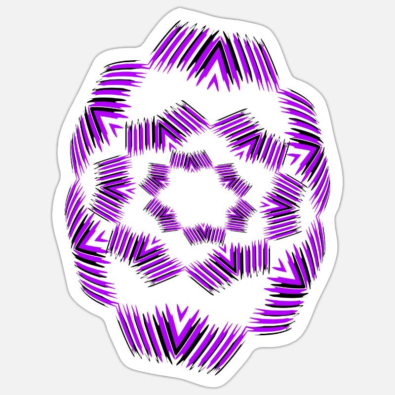 Purple Star Mandala Pattern - Sticker size S (10 x 10 cm) - white matte