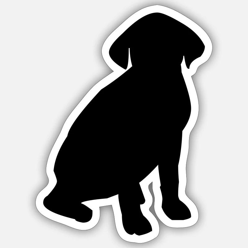 Silhouette de chien - Sticker taille S (10 x 10 cm) - blanc mat