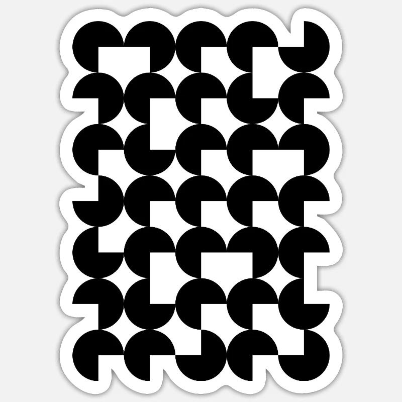 circles geometric pattern - Sticker size S (10 x 10 cm) - white matte